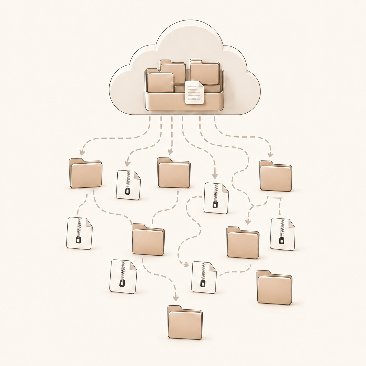 Scattered generic storage folders.