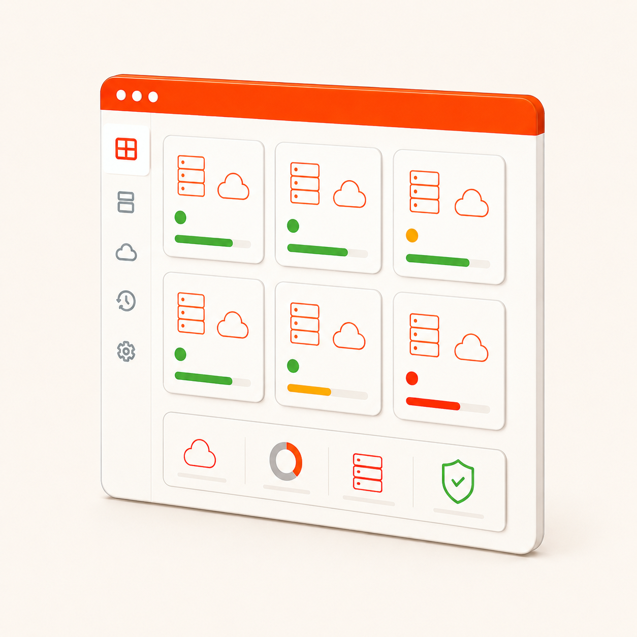 An organized backup dashboard across sites.